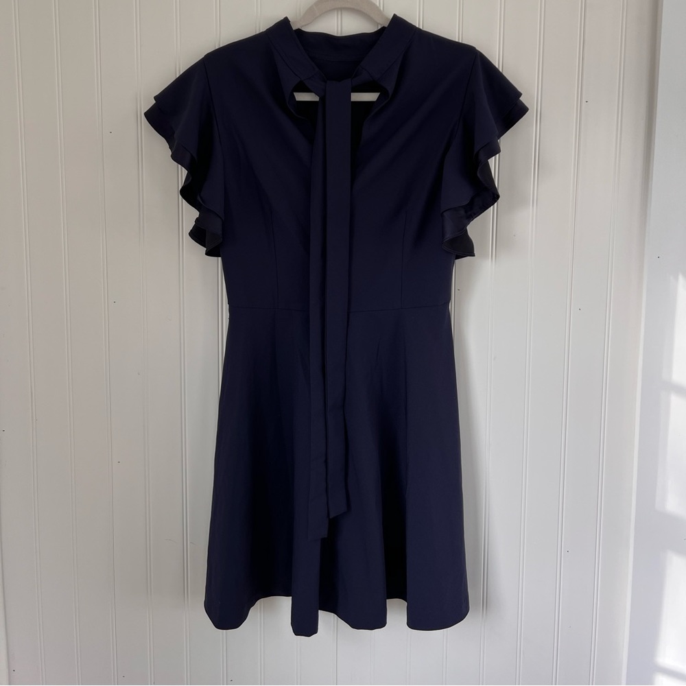 Chelsea28 Flutter Sleeve Blue Dress